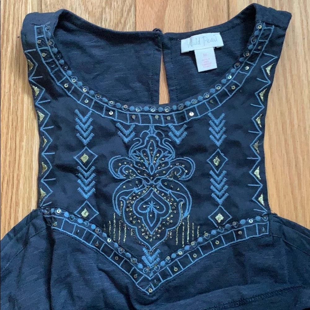 Navy high neck crop top - Picture 4 of 4